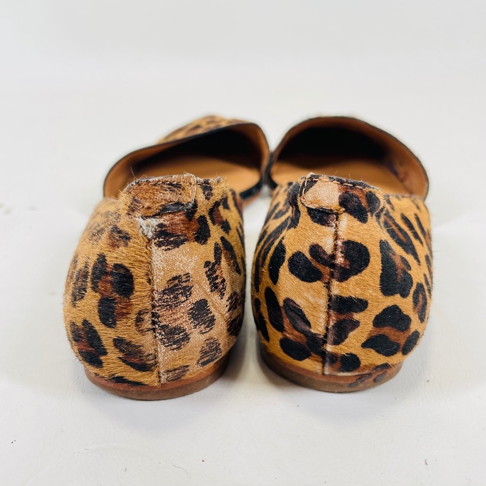 J.Crew Leopard Print Calf Hair d'Orsay Pointed Toe Flats F5317 Womens 7 Brown - Picture 9 of 10